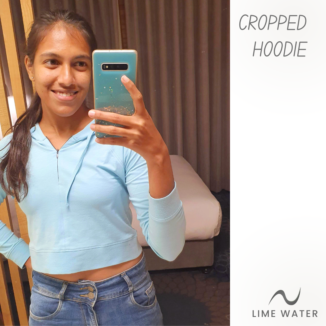 Misty Rhythm - Crop Hoodie Top